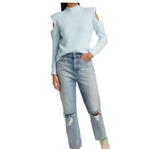Design History Ribbed Cold Shoulder Sweater